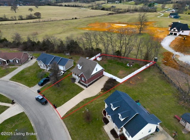 bird's eye view with a residential view