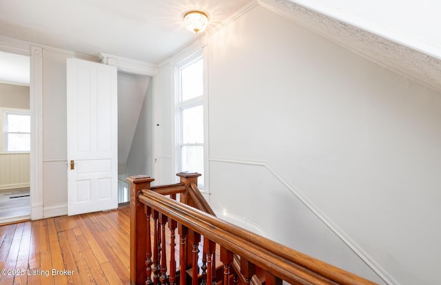 corridor featuring hardwood / wood-style floors