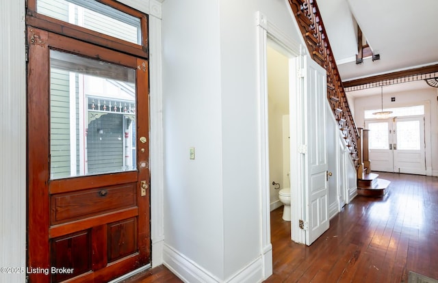 entryway featuring dark hardwood / wood-style flooring