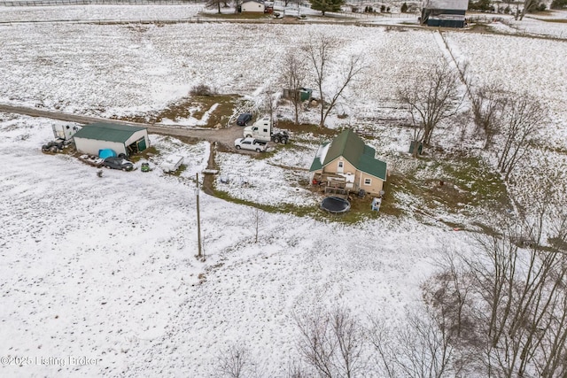 view of snowy aerial view