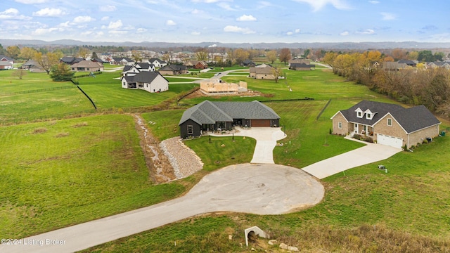 drone / aerial view with a residential view