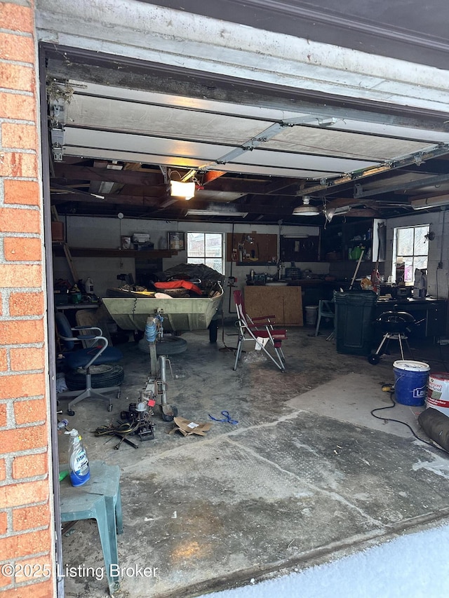 view of garage