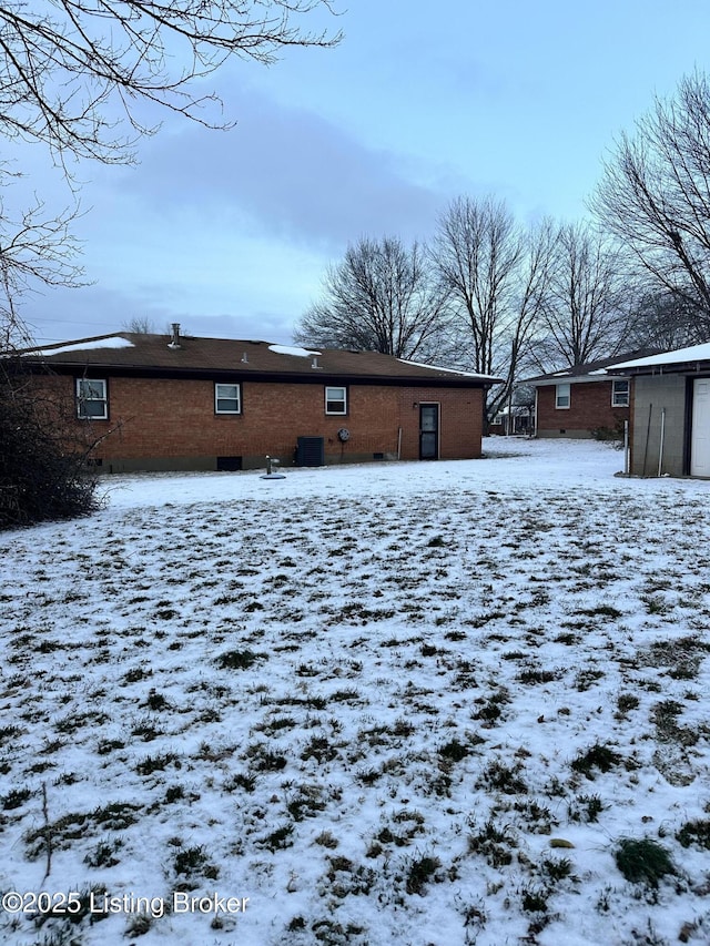 view of snowy exterior