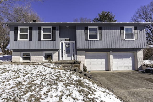 bi-level home with a garage