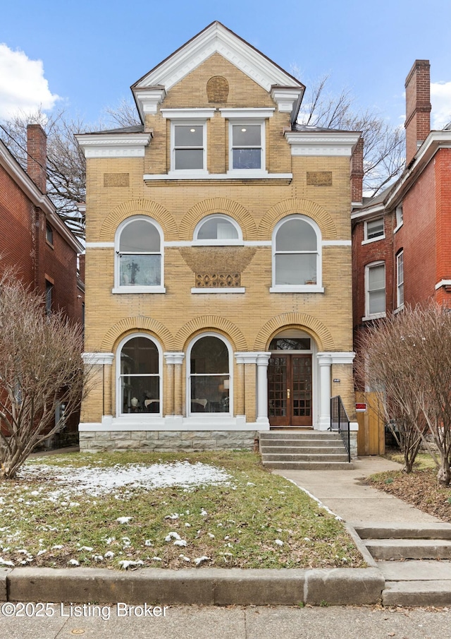 view of front of property with french doors