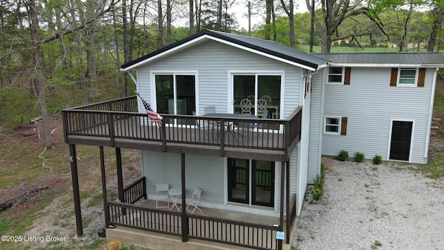 1870 Brier Creek Rd, Mammoth Cave, KY 42259 - back of property with a deck and metal roof