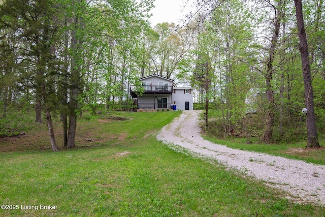 1870 Brier Creek Rd, Mammoth Cave, KY 42259 - view of yard featuring driveway and a wooden deck