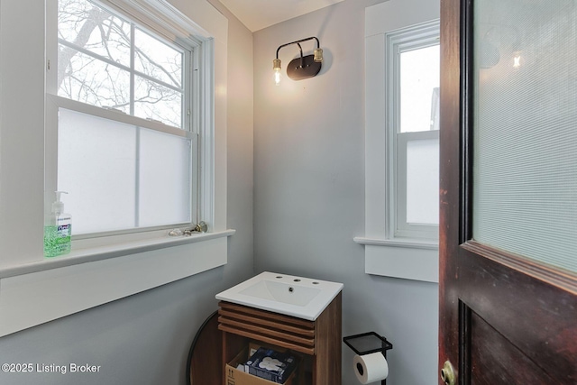 bathroom featuring vanity and a wealth of natural light