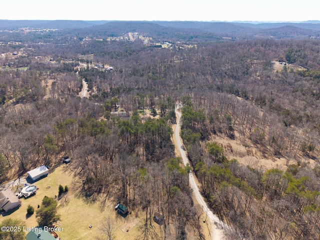 aerial view featuring a view of trees