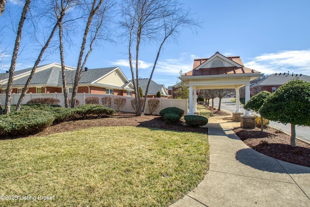 view of yard with fence