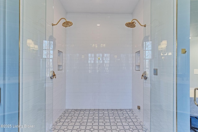 full bathroom featuring a shower stall