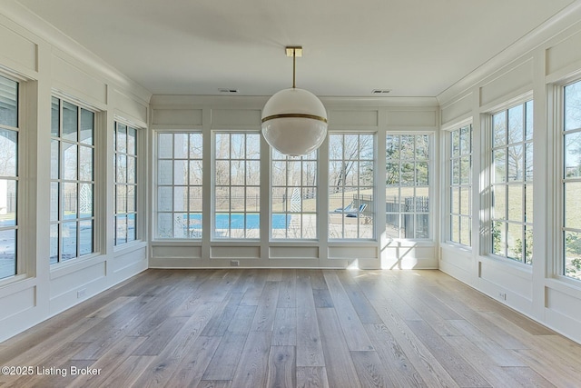 view of unfurnished sunroom