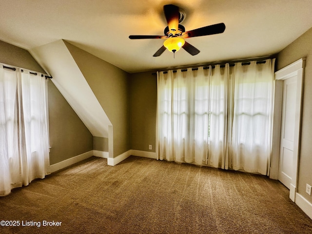 438 S Hite Ave, Louisville, KY 40206 - unfurnished room featuring ceiling fan, carpet flooring, and lofted ceiling
