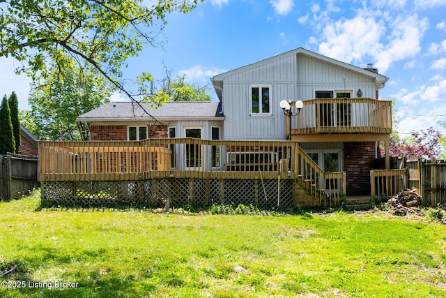 10207 El Coco Ct, Louisville, KY 40291 - back of property with a wooden deck and brick siding