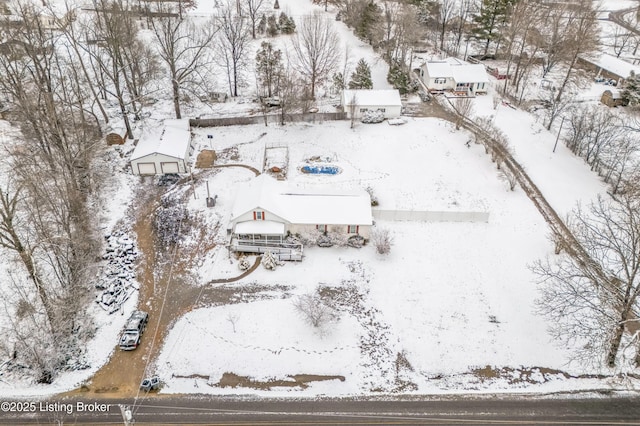 view of snowy aerial view