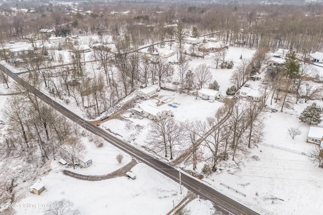 view of snowy aerial view