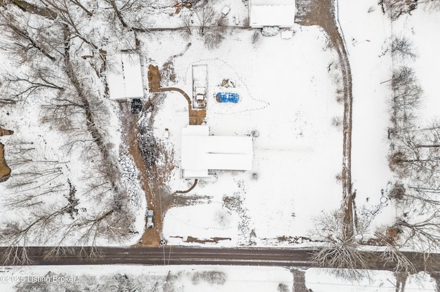 view of snowy aerial view