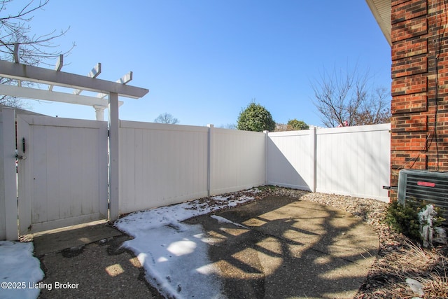 view of patio / terrace featuring fence