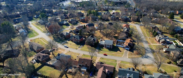 drone / aerial view with a residential view