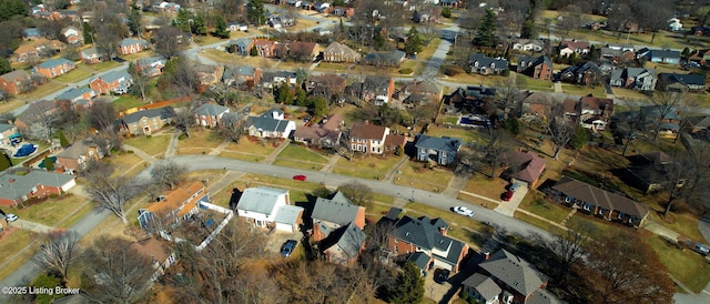 aerial view with a residential view