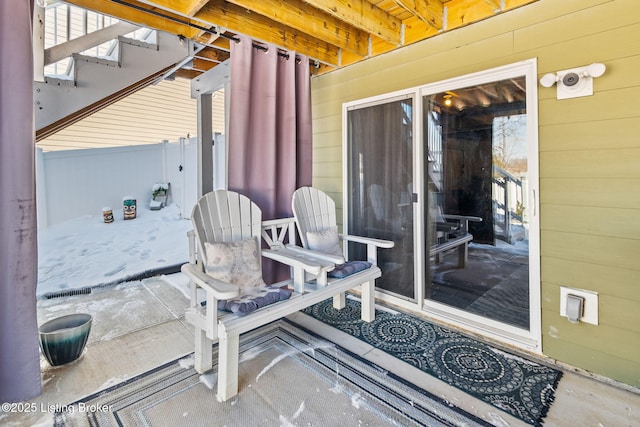 view of patio with fence