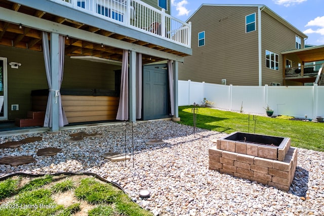 519 Williamsburg Dr, Mt Washington, KY 40047 - exterior space with a fenced backyard, a wooden deck, and a lawn