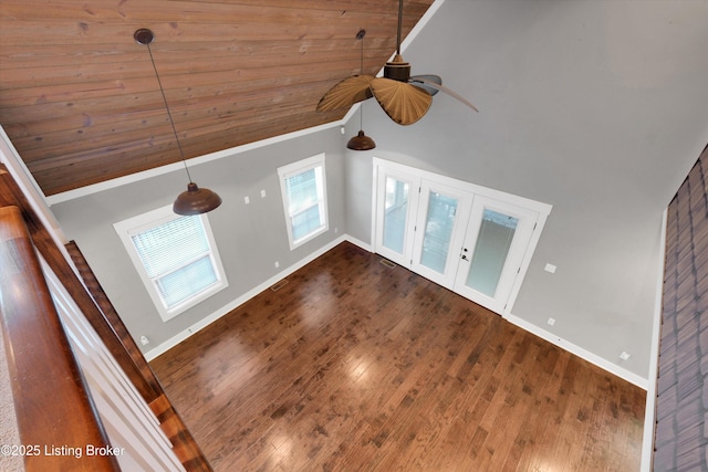170 Moutardier Woods Way, Leitchfield, KY 42754 - detailed view of ceiling fan, baseboards, french doors, and wood finished floors