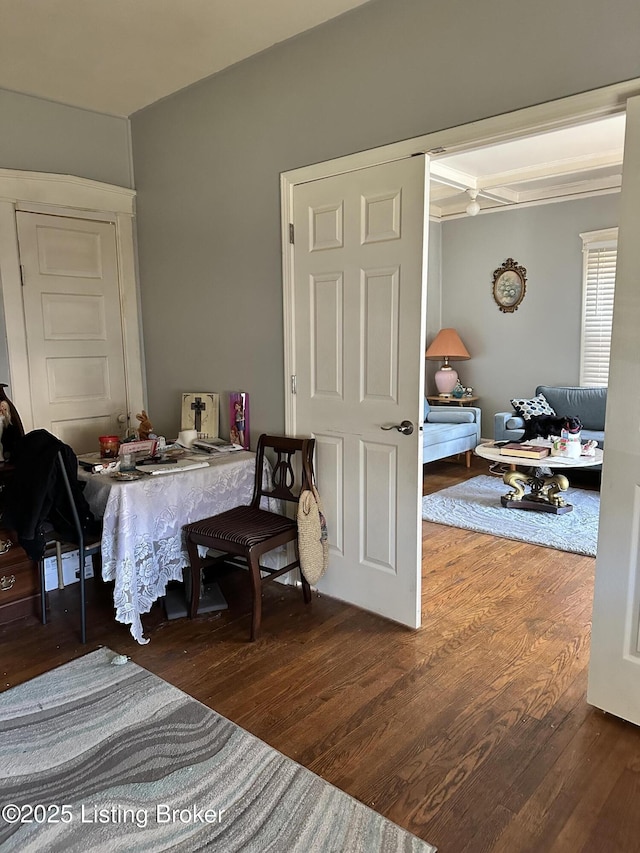 interior space featuring wood finished floors