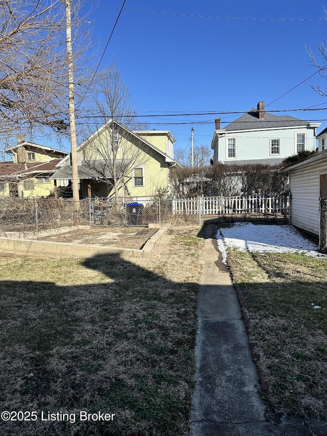 view of yard featuring fence private yard