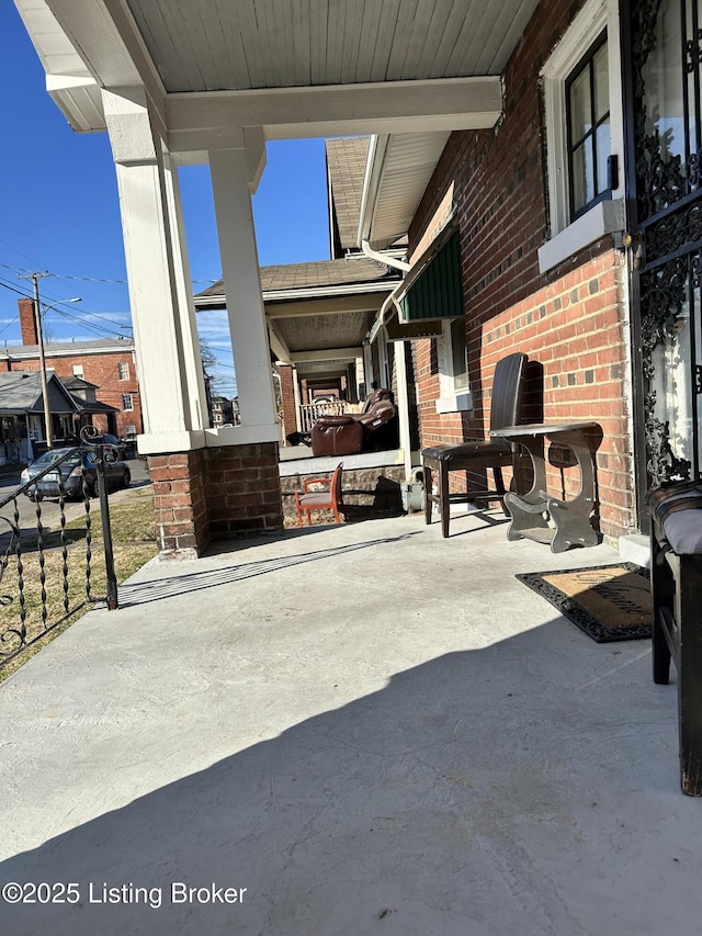 view of patio / terrace with a porch