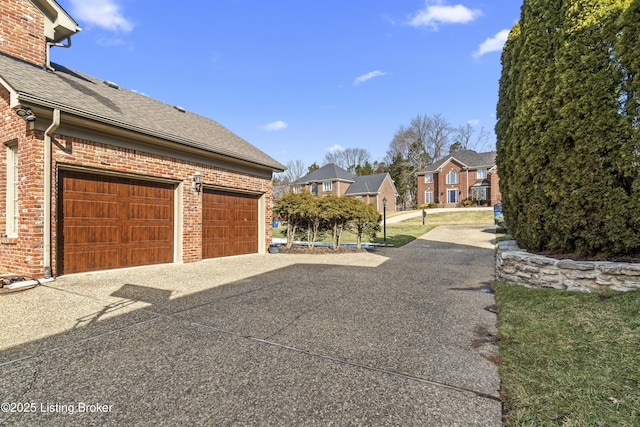 garage with a residential view