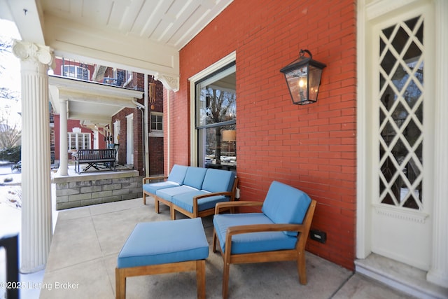 view of patio / terrace featuring covered porch