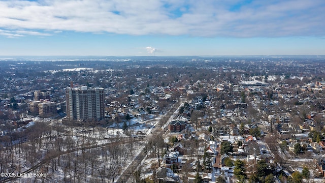 aerial view featuring a view of city