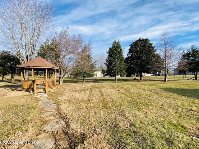 view of yard featuring a gazebo