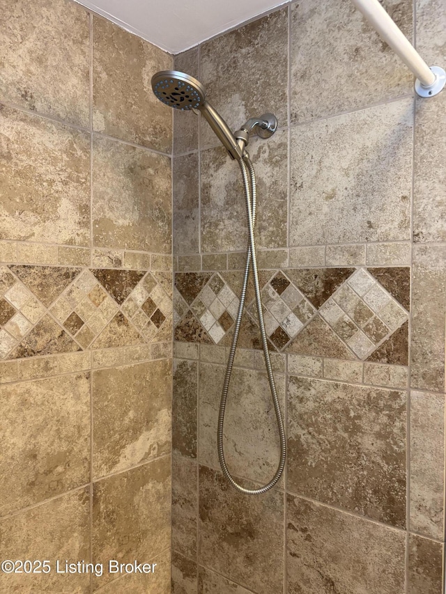 interior details with tiled shower