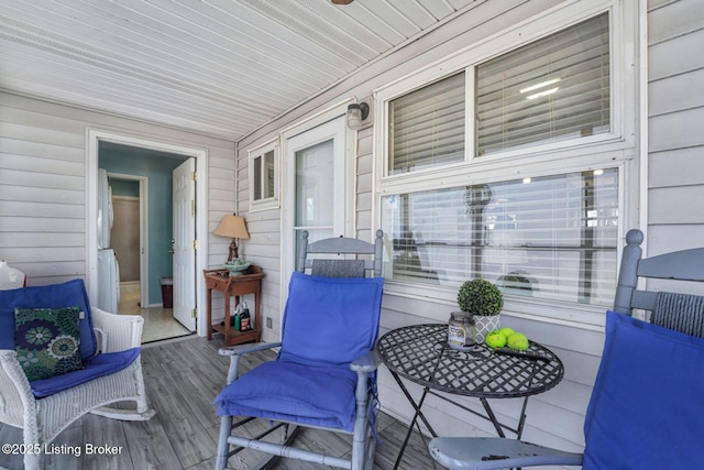 deck featuring covered porch