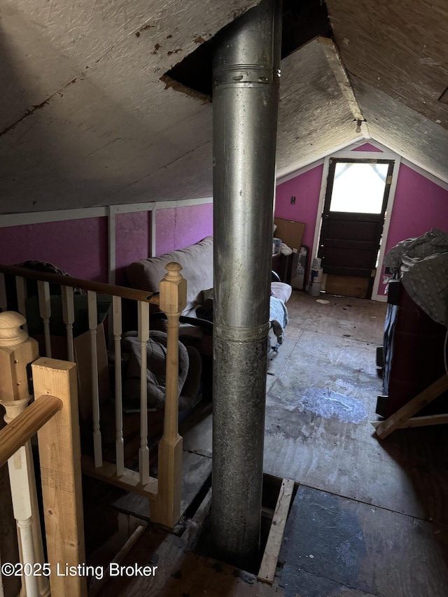 interior space with lofted ceiling