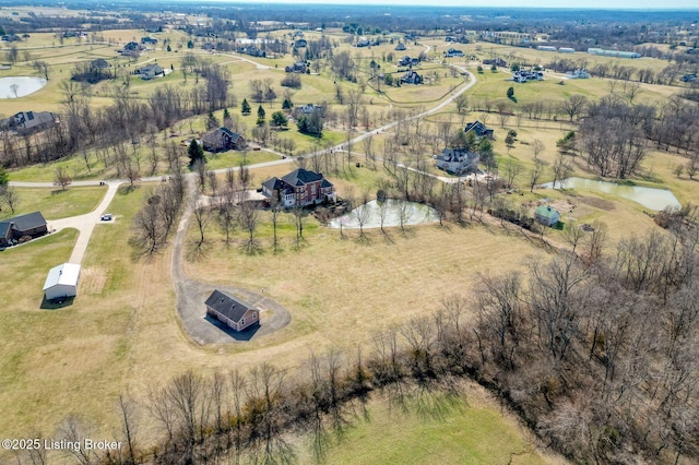 aerial view with a rural view