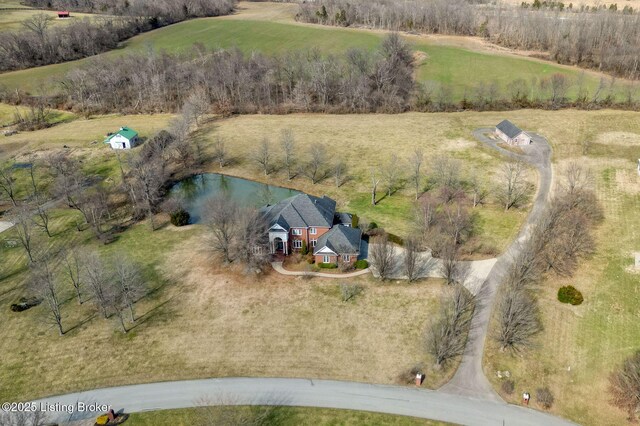 aerial view with a rural view