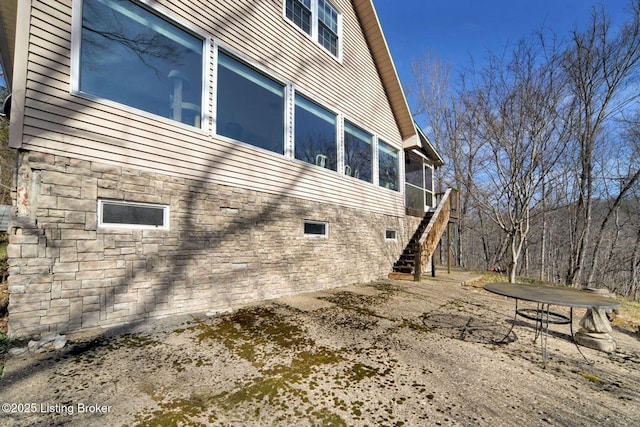 950 Lakeview Dr, Bloomfield, KY 40008 - view of side of property with stone siding and stairs