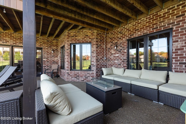 view of patio / terrace featuring an outdoor living space