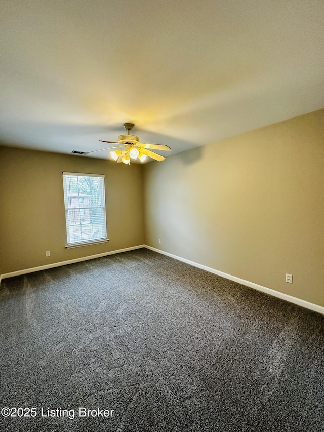 743 N Hite Ave Unit 4, Louisville, KY 40206 - unfurnished room featuring dark carpet, a ceiling fan, and baseboards