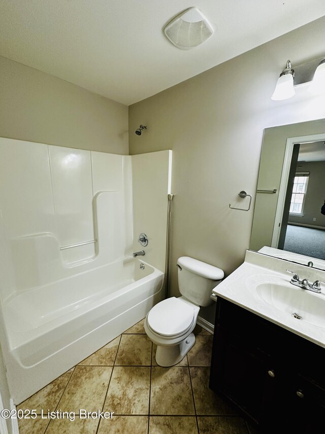 743 N Hite Ave Unit 4, Louisville, KY 40206 - bathroom featuring vanity, bathtub / shower combination, toilet, and tile patterned flooring