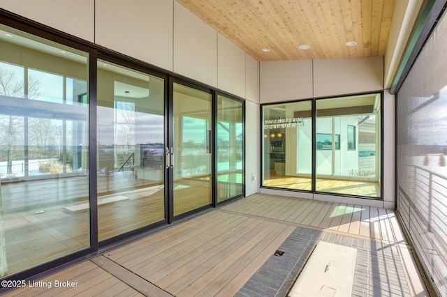 interior space with vaulted ceiling and wood ceiling