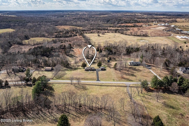 aerial view with a rural view