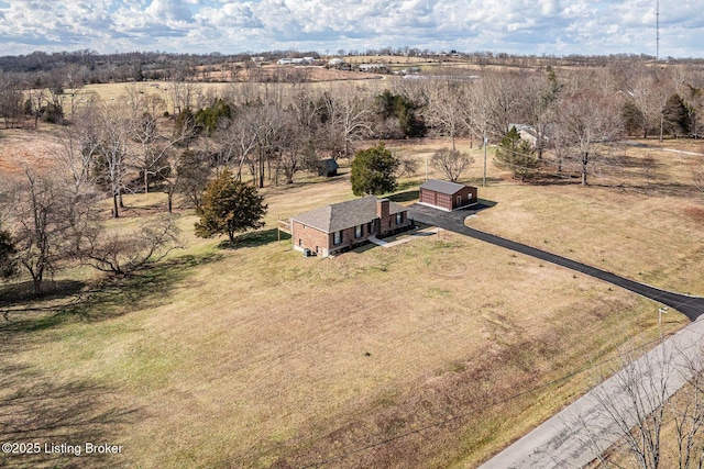 aerial view with a rural view