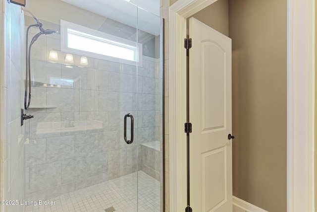 full bathroom with a stall shower