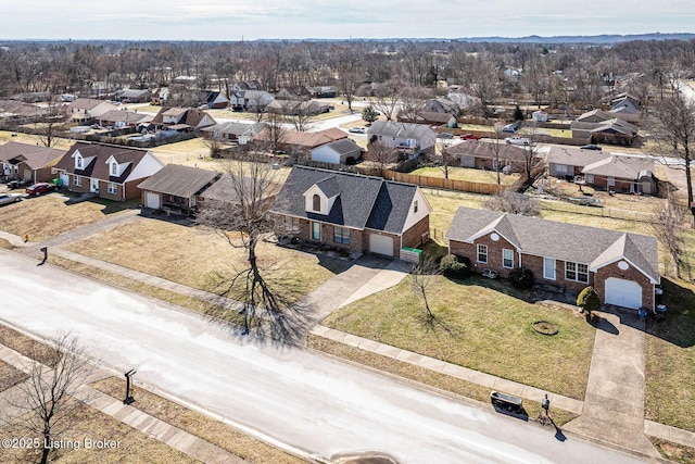 bird's eye view featuring a residential view