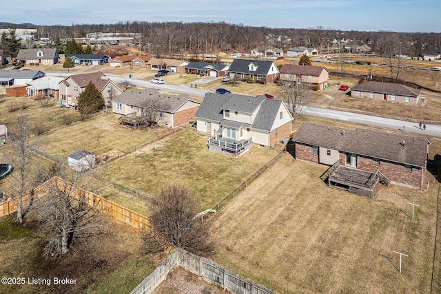 drone / aerial view with a residential view