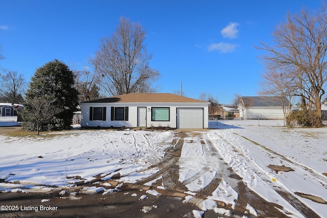 view of front facade with a garage